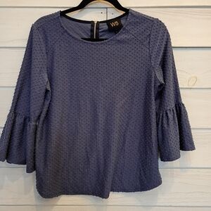 W5 Women's Blue Textured Top